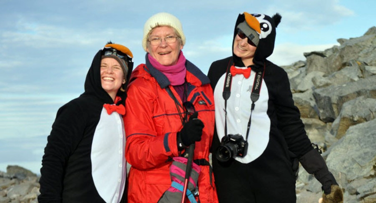 Retired hairdresser travelled to Argentina and Arctic. Image used with permission. In the picture Suzanne in Arctic.
